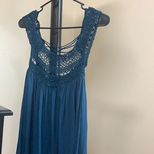 Blue crochet top dress